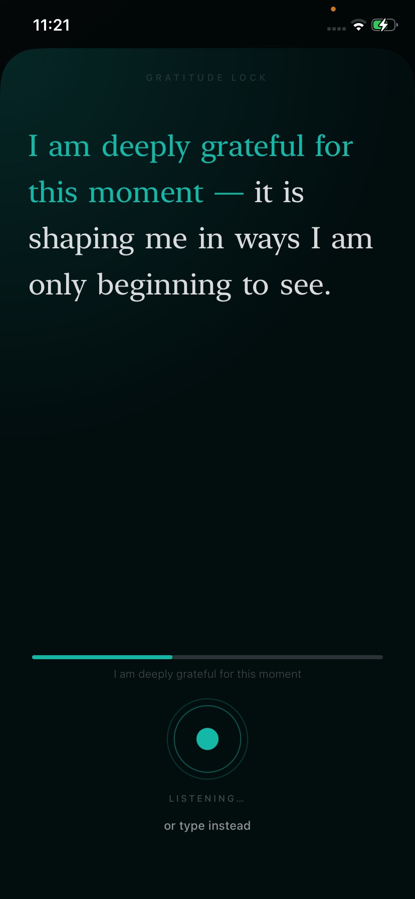 Say or type one line before unlock